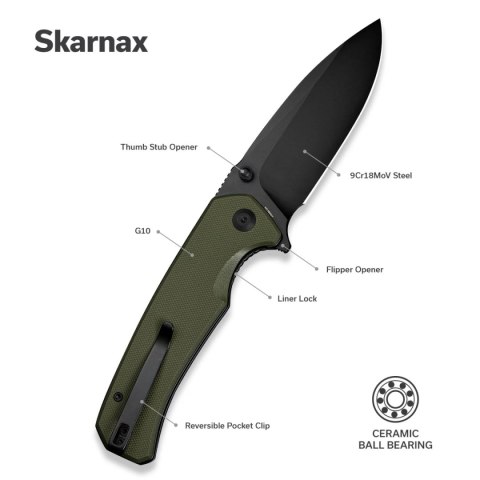 Nóż składany Sencut Skarnax OD Green G10, Black 9Cr18MoV (S24025-2) Sencut by We Knife