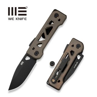 Nóż składany WE Knife Tyro Bronze/Gold Titanium, Black Stonewashed CPM 20CV by Snecx Tan (WE24001-3) WE Knife