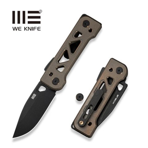 Nóż składany WE Knife Tyro Bronze/Gold Titanium, Black Stonewashed CPM 20CV by Snecx Tan (WE24001-3) WE Knife