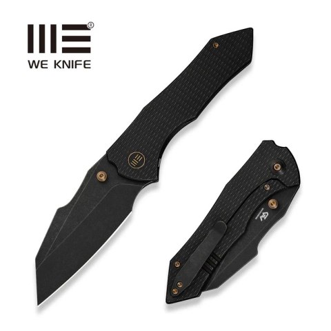 Nóż składany WeKnife High-Fin XL Black Titanium, Black Stonewashed CPM 20CV by Gavko Knives (WE24010-1) WE Knife