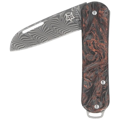Scyzoryk Fox Vulpis 108 LE No 123/250 Dark Matter Fat Carbon, Super Clean Damascus by Balbach Damast (FX-VPDAM108 DMCO) FOX