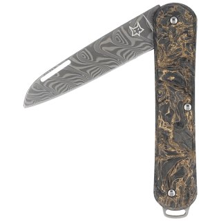 Scyzoryk Fox Vulpis 130 LE No 115/250 Dark Matter Fat Carbon, Super Clean Damascus by Balbach Damast (FX-VPDAM130 DMGO) FOX