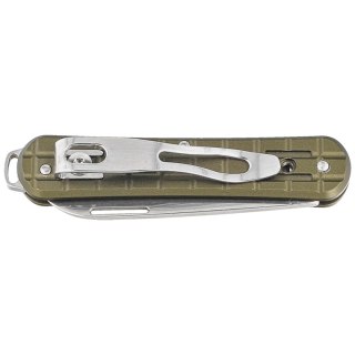 Scyzoryk Fox Vulpis Grenade Pattern Military Green Aluminium, Polished N690Co (FX-VPGP130 MG) FOX