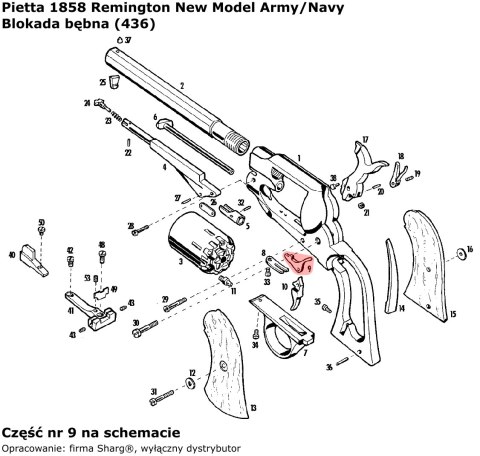 Blokada bębna Pietta 1858 Remington New Model Army (436) Pietta Firearms