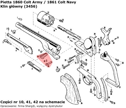 Klin główny rewolwer Pietta 1851 Colt REB Nord Navy, 1860 Colt Army, 1861 Colt Navy (3456) Pietta Firearms