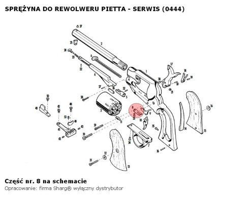 Sprężyna Pietta 1858 Remington New Model Army / Navy, 1862 Spiller & Burr (444) Pietta Firearms
