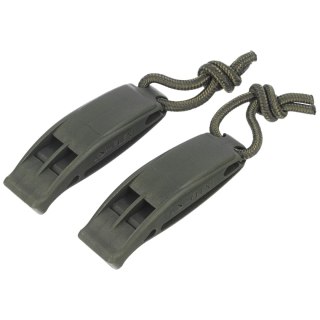 Gwizdek alarmowy Mil-Tec Signaling Whistle Tactical MOLLE Olive 2 szt. (16328601) Mil-Tec