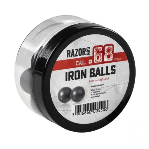 Kule gumowo-metalowe RazorGun Iron Balls .68 / 20 szt. do Umarex T4E HDS i SG-68 (337-043) RazorGun
