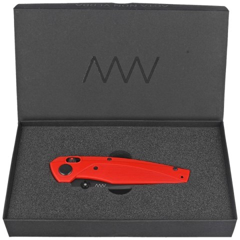 Nóż składany ANV A100 BB Red GRN, Black DLC Sleipner (ANVA100-021) ANV - Acta Non Verba Knives