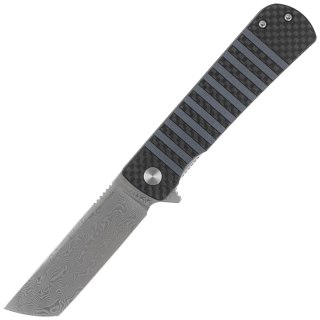 Nóż składany Bestech Titan Black Carbon Fiber/Blue G10, Damascus by Keanu Alfaro (BL05A) Bestech Knives