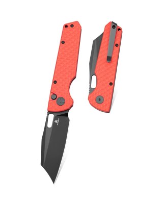Nóż składany Bestechman Guardian Red G10 w/ Carbon Fiber Pattern, Black PVD D2 (BMK11F) Bestechman by Bestech Knives