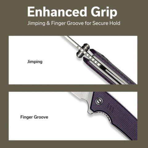 Nóż składany Civivi Merit Purple Canvas Micarta, Satin 14C28N (C24012-3) Civivi by WE Knife