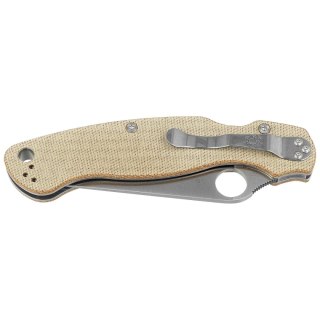 Nóż składany Spyderco Military 2 Brown Canvas Micarta, Satin Cru-Wear by Sal i Eric Glesser (C36MPCW2) Spyderco Inc.
