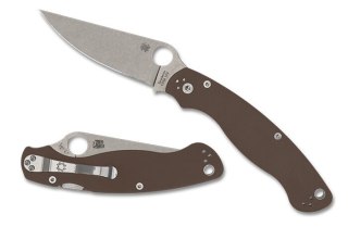 Nóż składany Spyderco Military 2 Sprint Run Brown G10, Satin CPM 15V by Sal i Eric Glesser (C36GPBN15V2) Spyderco Inc.