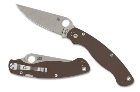 Nóż składany Spyderco Military 2 Sprint Run Brown G10, Satin CPM 15V by Sal i Eric Glesser (C36GPBN15V2) Spyderco Inc.