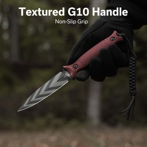 Nóż Civivi Perfrico Burgundy G10, Black/Gray Striped 14C28N (C23026-3) Civivi by WE Knife