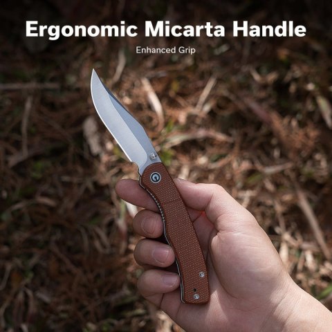 Nóż składany Civivi Clingman Brown Canvas Micarta, Satin Nitro-V by Taylor Martin Best Damn EDC (C23065-3) Civivi by WE Knife