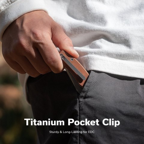 Nóż składany Civivi Clingman Brown Canvas Micarta, Satin Nitro-V by Taylor Martin Best Damn EDC (C23065-3) Civivi by WE Knife