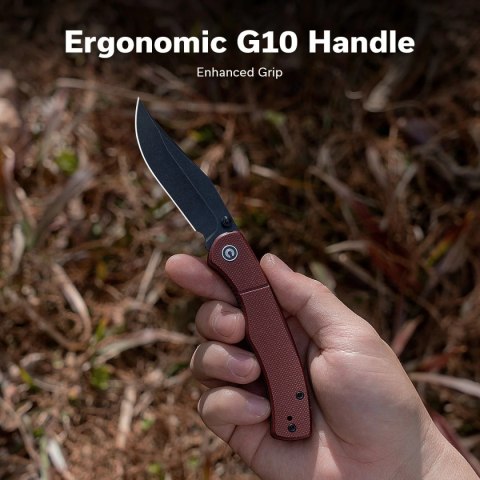 Nóż składany Civivi Clingman Burgundy G10, Black Stonewashed Nitro-V by Taylor Martin Best Damn EDC (C23065-2) Civivi by WE Knife