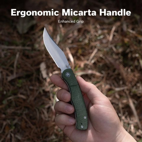 Nóż składany Civivi Clingman Green Canvas Micarta, Satin Nitro-V by Taylor Martin Best Damn EDC (C23065-4) Civivi by WE Knife