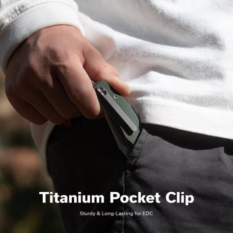 Nóż składany Civivi Clingman Green Canvas Micarta, Satin Nitro-V by Taylor Martin Best Damn EDC (C23065-4) Civivi by WE Knife
