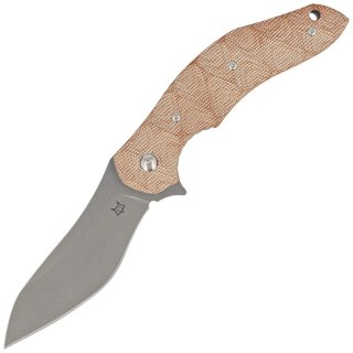 Nóż składany Fox Flipper Natural Micarta, Acid Stonewashed N690Co by Jens Ansø (FX-302 MIN) FOX