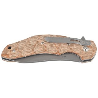 Nóż składany Fox Flipper Natural Micarta, Acid Stonewashed N690Co by Jens Ansø (FX-302 MIN) FOX