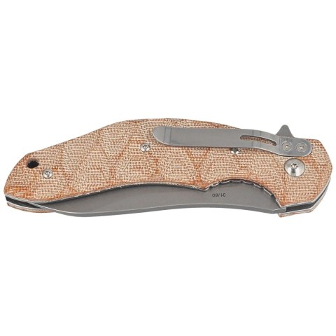 Nóż składany Fox Flipper Natural Micarta, Acid Stonewashed N690Co by Jens Ansø (FX-302 MIN) FOX