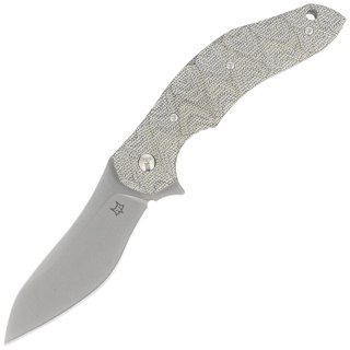 Nóż składany Fox Flipper OD Green Canvas Micarta, Acid Stonewashed N690Co by Jens Ansø (FX-302 MOD) FOX
