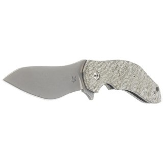 Nóż składany Fox Flipper OD Green Canvas Micarta, Acid Stonewashed N690Co by Jens Ansø (FX-302 MOD) FOX