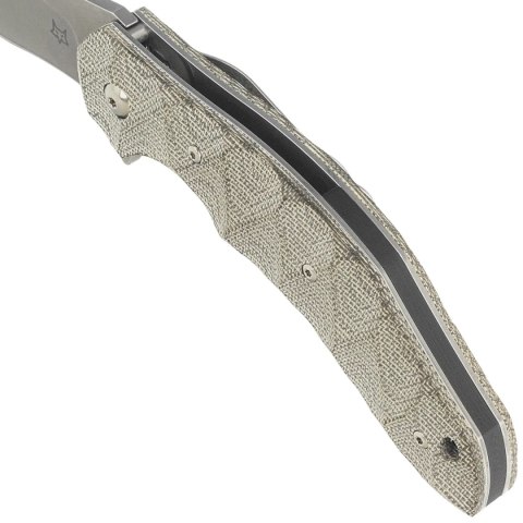 Nóż składany Fox Flipper OD Green Canvas Micarta, Acid Stonewashed N690Co by Jens Ansø (FX-302 MOD) FOX
