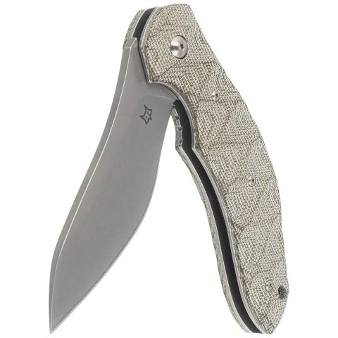 Nóż składany Fox Flipper OD Green Canvas Micarta, Acid Stonewashed N690Co by Jens Ansø (FX-302 MOD) FOX