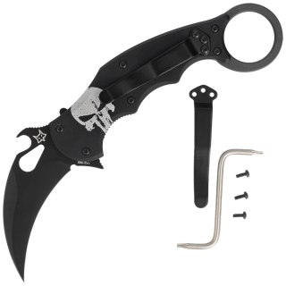 Nóż składany Fox The Skull Karambit Black Aluminium, Black N690Co (FX-599 ALB-4) FOX