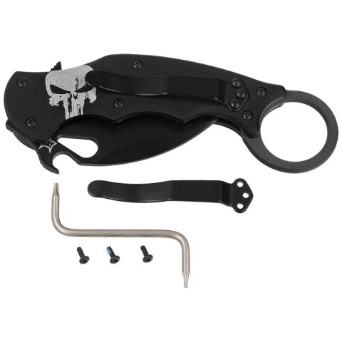Nóż składany Fox The Skull Karambit Black Aluminium, Black N690Co (FX-599 ALB-4) FOX