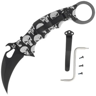 Nóż składany Fox The Skull Karambit Black Aluminium, Black N690Co (FX-599 ALB-5) FOX