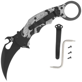 Nóż składany Fox The Spirit Karambit Black Aluminium, Black N690Co (FX-599 ALB-1) FOX