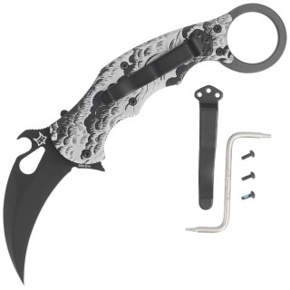 Nóż składany Fox The Storm Karambit Black Aluminium, Black N690Co (FX-599 ALB-2) FOX