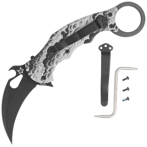Nóż składany Fox The Storm Karambit Black Aluminium, Black N690Co (FX-599 ALB-2) FOX