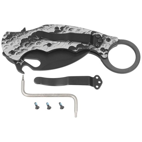 Nóż składany Fox The Storm Karambit Black Aluminium, Black N690Co (FX-599 ALB-2) FOX