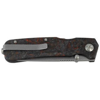 Nóż składany Maserin 630 Pulse Black/Orange FatCarbon, Stonewashed MagnaCut by Igor Bortolussi (630/FCA) Maserin s.n.c.