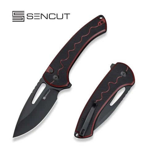Nóż składany Sencut Squiggy Burgundy / Black G10, Black 9Cr18MoV (S24082A-3) Sencut by We Knife