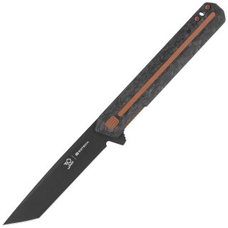 Nóż składany Tekto F2 Bravo Eotech Edition Black Forged Carbon Fiber, Bronze HW/Clip, Black D2 Tekto Knives