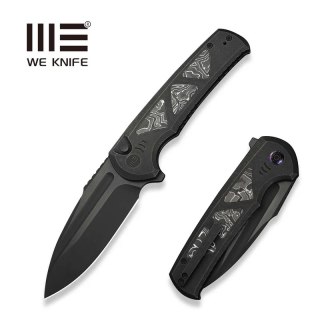 Nóż składany WE Knife Sylox Black Titanium/Aluminum Foil Carbon Fiber, Black Stonewashed/Black Brushed M390 (WE24027-1) WE Knife