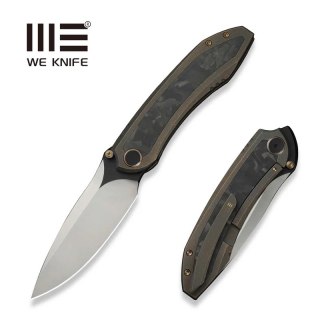 Nóż składany WE Knife Winsome Bronze Titanium/Marble Carbon Fiber, Satin/Black Stonewashed M390 (WE23092-3) WE Knife