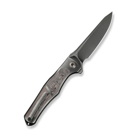 Nóż składany WeKnife 702XI LE No 146/150 Gray Integral Titanium/Copper Foil Carbon Fiber, Polished Gray M390 (WE07B-3) WE Knife