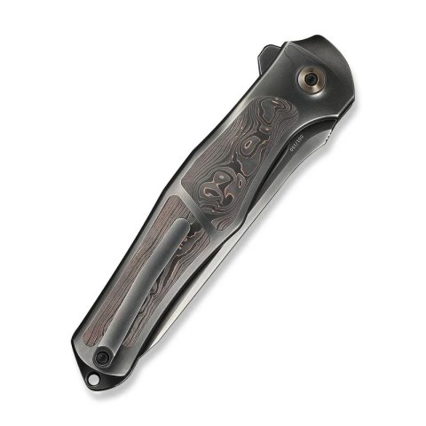 Nóż składany WeKnife 702XI LE No 146/150 Gray Integral Titanium/Copper Foil Carbon Fiber, Polished Gray M390 (WE07B-3) WE Knife