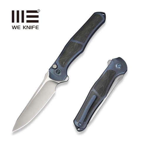Nóż składany WeKnife 702XI LE No 147/150 Blue Integral Titanium/Shredded Carbon Fiber, Satin M390 (WE07B-1) WE Knife