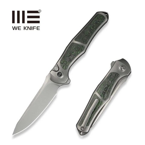 Nóż składany WeKnife 702XI LE No 149/150 Gray Integral Titanium/Jungle Wear Fat Carbon, Stonewashed M390 (WE07B-4) WE Knife