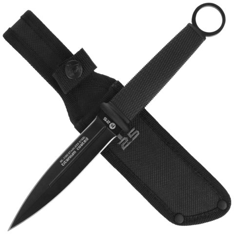 Nóż K25 Botero Dagger Black Rubber, Black Titanium 7Cr17Mov (31892) K25 by Martinez Albainox