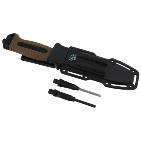 Nóż Martinez Albainox ABS/Rubber Coyote/Black, Black 3Cr13Mov (32664) Martinez Albainox